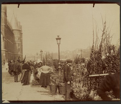 [Targ kwiatowy] autorstwa Eugène Atget