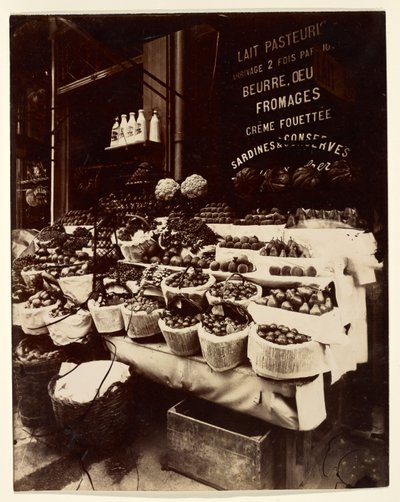 Rue Sainte-Opportune (ekspozycja produktów, rue Sainte-Opportune) autorstwa Eugène Atget
