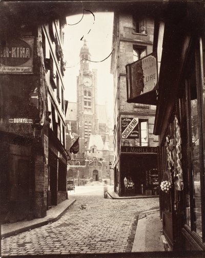Ulica Montagne Sainte-Geneviève autorstwa Eugène Atget