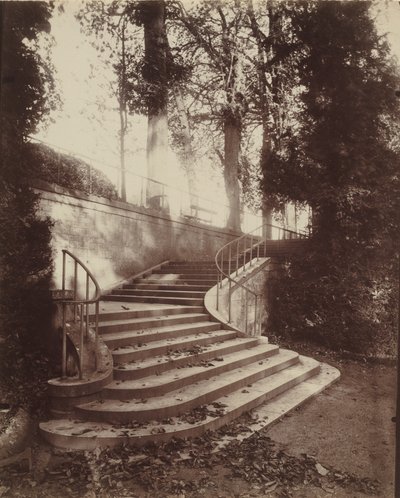 Schody w Saint-Cloud, 1906 (zdjęcie) autorstwa Eugène Atget