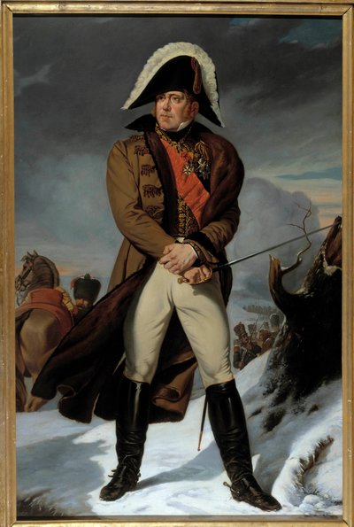 Portrait en pied de Michel Ney (1769-1815), książę Elchingen, książę Moskwy (Moskwa), Marechal of France Obraz Eugene Battaille (1817-1875). 19 wiek. Ciemny. 2,15x1,4m. - Pełnowymiarowy portret Michela Neya (1769-1815), księcia Elchingen, P autorstwa Eugene Battaille