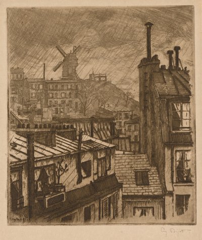 Montmartre, Moulin de la Galette autorstwa Eugene Bejot