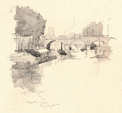 Pont St Michel, 1915 autorstwa Eugene Bejot