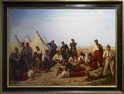 Gra loteryjna w obozie Chalons autorstwa Eugene Bellanger