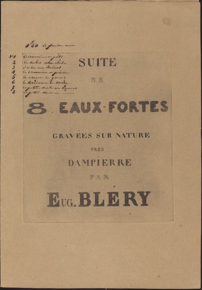 8 akwafort grawerowanych na naturze autorstwa Eugene Bléry