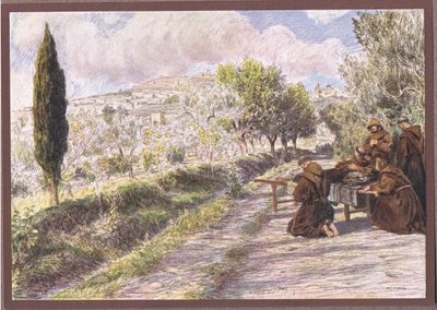 Św. Franciszek błogosławi miasto Asyż, 1919 autorstwa Eugene Burnand