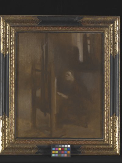 Artysta przy sztalugach (olej na płótnie) autorstwa Eugène Carrière