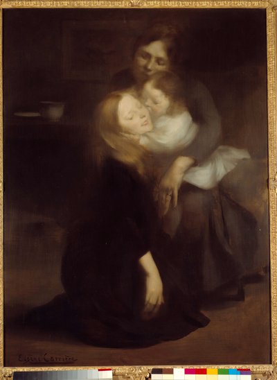 Intymność czyli starsza siostra Obraz Eugene Carriere (1849-1906) XIX-wieczne słońce. 1,3x0,99 m Paryż, musee d