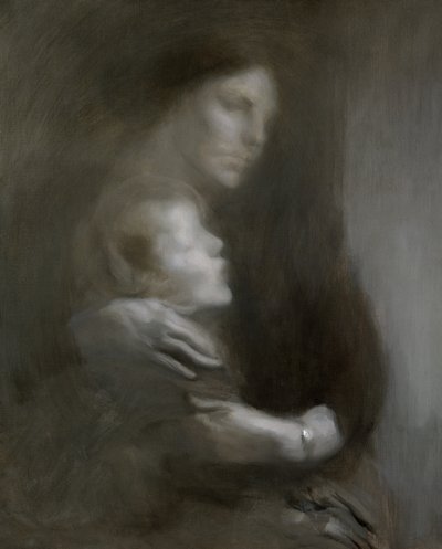 Macierzyństwo (Cierpienie) (olej na płótnie) autorstwa Eugène Carrière