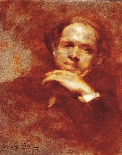 Portret Pau Casalsa, wiolonczelisty, dyrygenta i hiszpańskiego kompozytora (1876-1973) 1903 (olej na płótnie) autorstwa Eugène Carrière