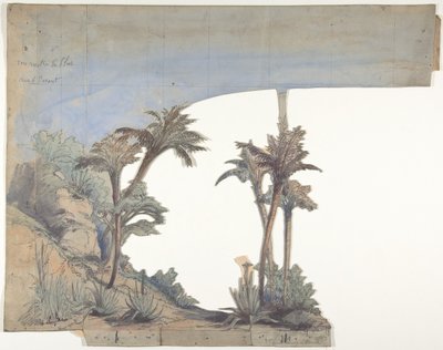 Projekt scenografii w Operze, Paryż, 1828-90. autorstwa Eugene Ciceri