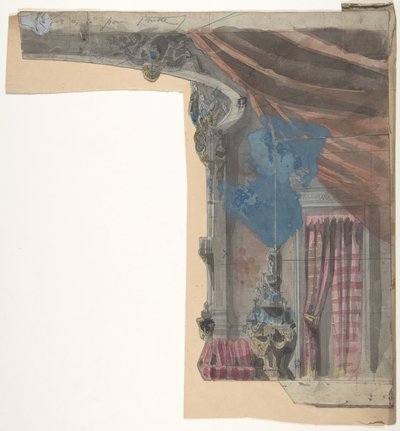Projekt scenografii w Operze, Paryż, 1828-90. autorstwa Eugene Ciceri
