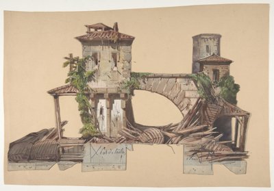 Projekt scenografii w Operze, Paryż, 1830-90. autorstwa Eugene Ciceri