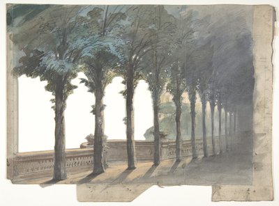 Projekt scenografii w Operze, Paryż, 1830-90. autorstwa Eugene Ciceri