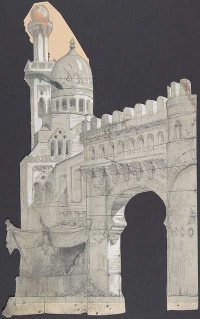 Projekt scenografii w Operze, Paryż, 1830-90. autorstwa Eugene Ciceri