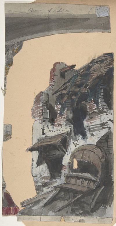 Projekt scenografii w Operze, Paryż, 1830-90. autorstwa Eugene Ciceri