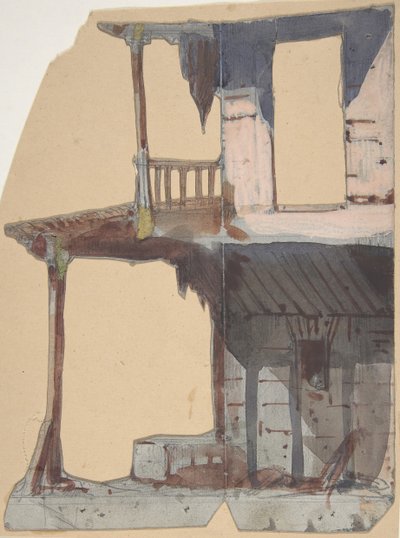 Projekt scenografii w Operze, Paryż, 1830-90. autorstwa Eugene Ciceri