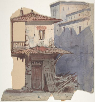 Projekt scenografii w Operze, Paryż, 1830-90. autorstwa Eugene Ciceri