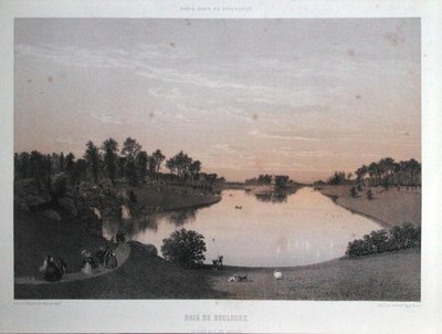 Bois de Boulogne z "Paryża w jego blasku", ok. 1860 (litografia) autorstwa Eugene Ciceri