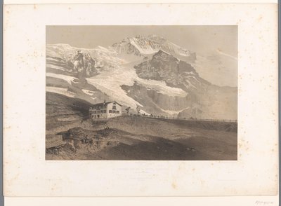 Widok na Jungfrau z Kleine Scheidegg La Jungfrau vue de la petite Scheideck (tytuł na obiekcie) Twarze w Szwajcarii i Sabaudii (tytuł serii) La Suisse et la Savoie (tytuł serii na obiekcie) autorstwa Eugene Ciceri