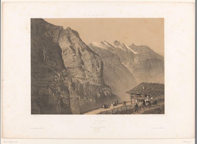 Widok na Wengernalp La Wengernalp (tytuł na obiekcie) Twarze w Szwajcarii i Sabaudii (tytuł serii) La Suisse et la Savoie (tytuł serii na obiekcie) autorstwa Eugene Ciceri