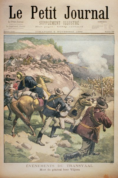 Wydarzenia w Transwalu: śmierć generała burskiego Viljoena, okładka Le Petit Journal, 5 listopada 1899 autorstwa Eugene Damblans