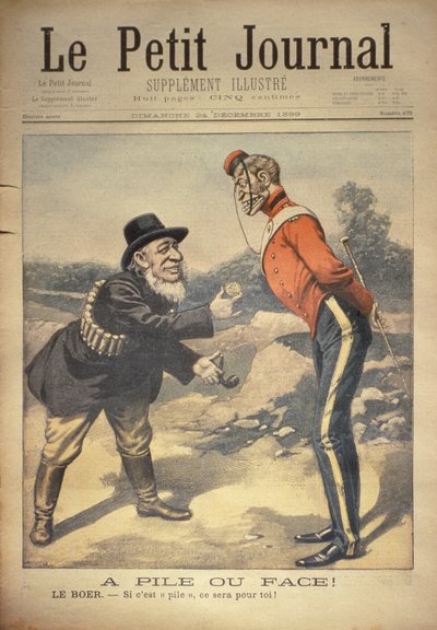 Orzeł czy reszka! Bur:- Jeśli jego ogony są dla ciebie!, przednia okładka Le Petit Journal, 24 grudnia 1899 autorstwa Eugene Damblans