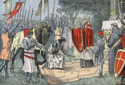 Philippe Auguste przed bitwą pod Bouvine 27 lipca autorstwa Eugene Damblans