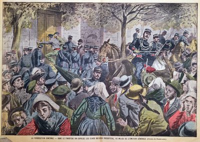 Wydalenie księży z ich prezbiteriów w Finistere w Bretanii, ilustracja z czasopisma "Le Pelerin", 27 października 1907 r. autorstwa Eugene Damblans