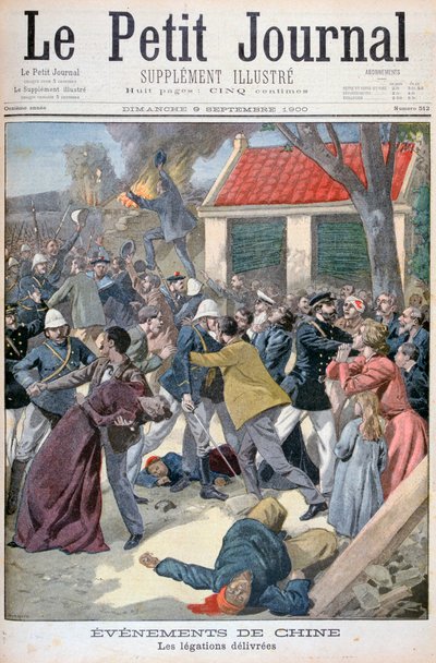 Dostawa poselstwa, Boxer Rebellion, Chiny, 1900 autorstwa Eugene Damblans