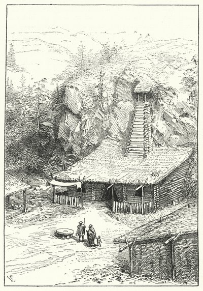 Aryjskie mieszkanie w starożytnych Indiach autorstwa Eugene Emmanuel after Viollet le Duc