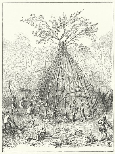 Wczesne zamieszkiwanie człowieka autorstwa Eugene Emmanuel after Viollet le Duc