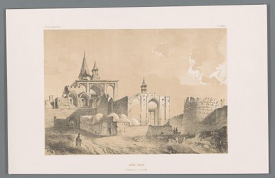Grobowiec Imamzadeh w Kashan Imâm zadeh (tombeau a Kachân) (tytuł na obiekcie) Perskie pejzaże (tytuł serii) Perse modern (tytuł serii) autorstwa Eugene Flandin