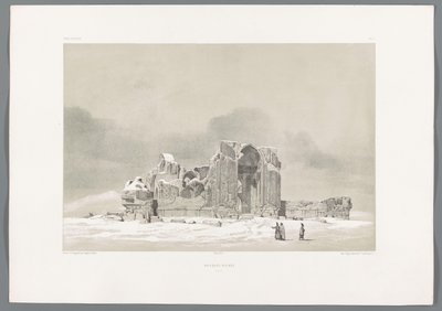 Ruiny Błękitnego Meczetu w Tabriz w Iranie Ruiny meczetu Tabriz (tytuł na obiekcie) Perskie pejzaże (tytuł serii) Perse modern (tytuł serii) autorstwa Eugene Flandin