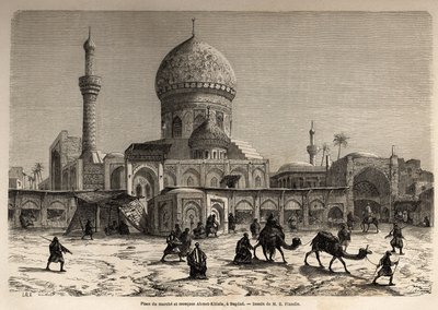 Plac Marche i meczet Ahmet Khiaia w Bagdadzie, rysunek Eugene