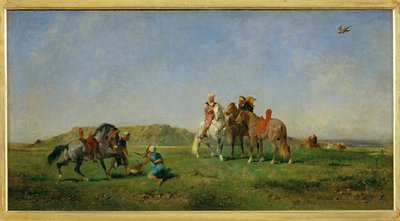 Chasse au faucon en Algerie - Polowanie z sokołami w ... autorstwa Eugène Fromentin