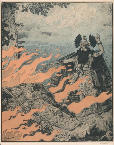 Plakat do Die Walküre autorstwa Richarda Wagnera La Walkiria autorstwa Eugene Grasset