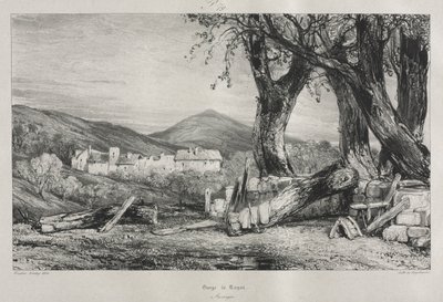 Malownicze i romantyczne podróże po dawnej Francji: Owernia obj. II, Wąwóz Royat, Tablica 79 , 1830 autorstwa Eugene Isabey