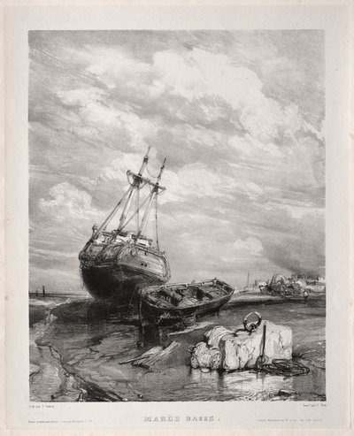 Sześciu marines: odpływ, 1833. autorstwa Eugene Isabey