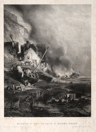Six Marines: Remont łodzi podczas odpływu, 1833. autorstwa Eugene Isabey