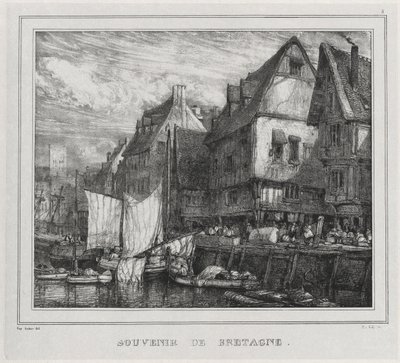 Pamiątki: Pamiątka Bretanii, płyta 5, 1832. autorstwa Eugene Isabey