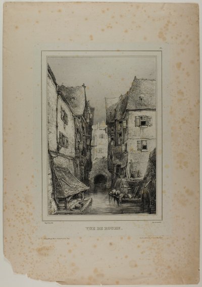 Widok Rouen, tablica trzecia autorstwa Eugene Isabey