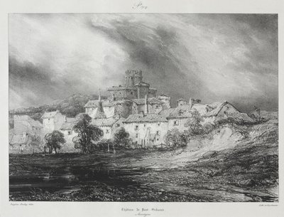 Malownicze i romantyczne podróże po starożytnej Francji, Owernia: Château de Pont-Gibaud autorstwa Eugene Isabey