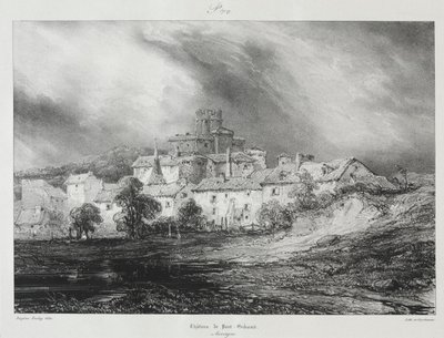 Malownicze i romantyczne podróże po starożytnej Francji, Owernia: Château de Pont-Gibaud autorstwa Eugene Isabey