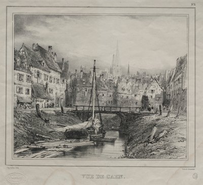 Widok Caen autorstwa Eugene Isabey