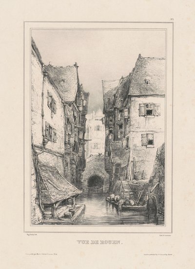 Widok Rouen autorstwa Eugene Isabey