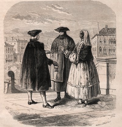 Najemca sal teatralnych w Wenecji - rysunek Viollat autorstwa Gaetano Zompiniego (1700-1778) - Metiers of Venice autorstwa Eugene Joseph (after) Viollat