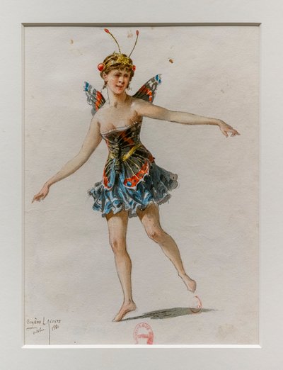 Korrigane. Balet Charlesa-Marie Widora, modelka kostiumowa. 1880, długopis, akwarela i gwasz na papierze. autorstwa Eugene Lacoste