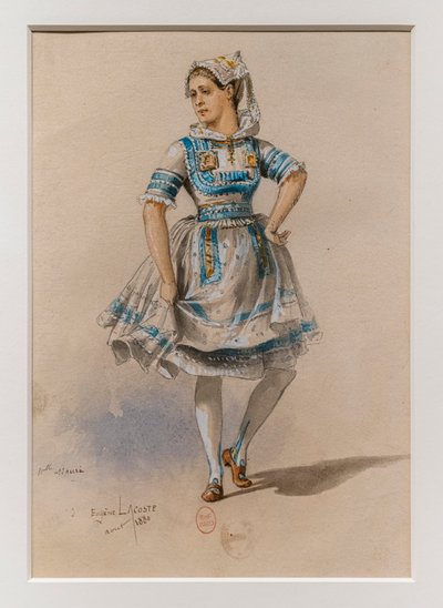 Korrigane. Balet Charlesa-Marie Widora, modelka kostiumowa. 1880, długopis, akwarela i gwasz na papierze. autorstwa Eugene Lacoste