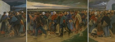Emigranci (tryptyk). 1896 autorstwa Eugene Laermans